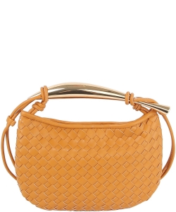 Fashion Woven Sardine Crossbody Bag CHU025 BROWN